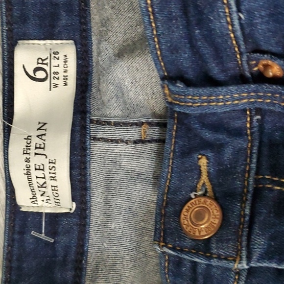 Abercrombie & Fitch jeans women's size 6R blue high rise ankle zippered outside - Picture 9 of 11